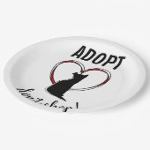 買い物をしない!ハート形の子犬 ペーパープレート (アングル)