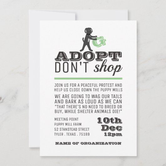 買い物をしない、会議ポイントを採用 招待状 (正面)