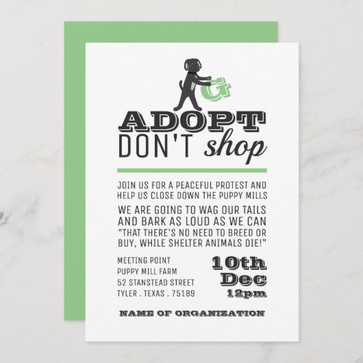 買い物をしない、会議ポイントを採用 招待状 (正面/裏面)