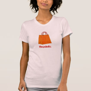 買い物客オレンジショッピングバッグティファッショニスター Tシャツ