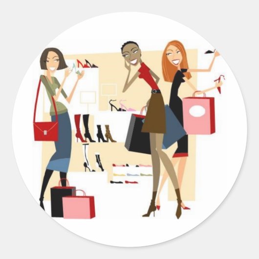 買い物客 ラウンドシール (正面)