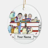 買い物客 – 女性 セラミックオーナメント (左)