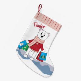 買い物袋の貯蔵のお母さんの白くま スモールクリスマスストッキング