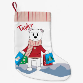 買い物袋の貯蔵のお母さんの白くま スモールクリスマスストッキング