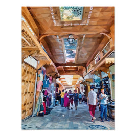 買い物鮮やか客で北アフリカのバザー フォトプリント           