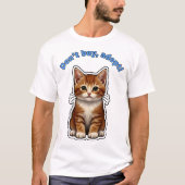 買うな、迎えよ！ – トラ柄の子猫を支援するステッカー Tシャツ (正面)