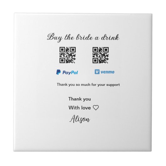 買お酒の寄付QR Venmo PayPal タイル (正面)