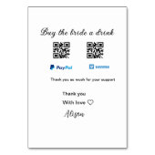買お酒の寄付QR Venmo PayPal テーブルナンバー (裏面)