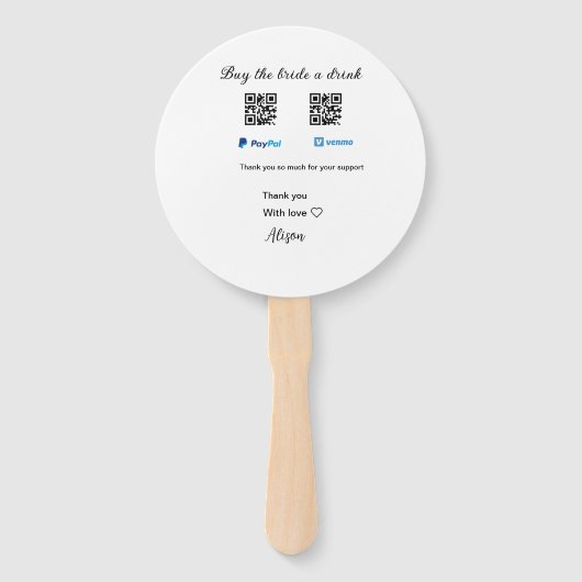 買お酒の寄付QR Venmo PayPal ハンドファン (裏面)