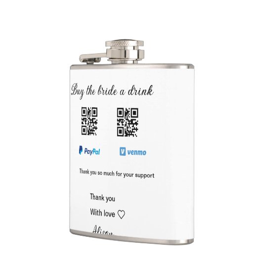 買お酒の寄付QR Venmo PayPal フラスク (左)