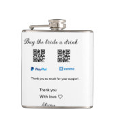 買お酒の寄付QR Venmo PayPal フラスク (正面)