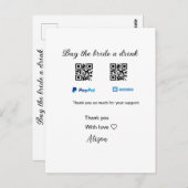 買お酒の寄付QR Venmo PayPal ポストカード (正面/裏面)