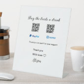 買お酒の寄付QR Venmo PayPal 台座サイン (インサイチュ)