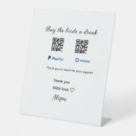 買お酒の寄付QR Venmo PayPal 台座サイン