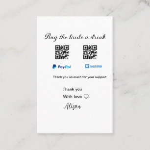 買お酒の寄付QR Venmo PayPal 名刺