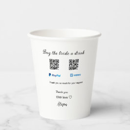 買お酒の寄付QR Venmo PayPal 紙コップ