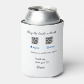 買お酒の寄付QR Venmo PayPal 缶クーラー (缶正面)