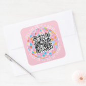 買お酒を飲む花嫁はレトロディスコを支払うためにQRをスキャン スクエアシール (封筒)