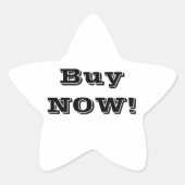 買ビジネスの白黒 星シール (正面)