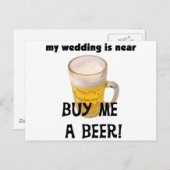 買ビールバチュラーパーティTシャツとギフト ポストカード (正面/裏面)