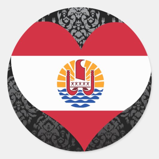 買フランスのポリネシア国旗 ラウンドシール (正面)