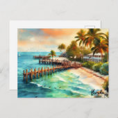 買レリーフ、 浮き彫り旅行ヴィンテージ鍵フロリダポストカード ポストカード (正面/裏面)