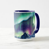 買宇宙をテーマにした北方灯 マグカップ (正面右)