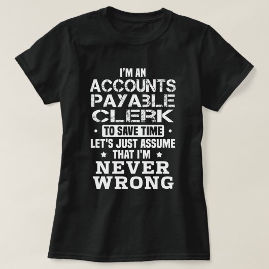 買掛金担当者 Tシャツ (デザイン正面)