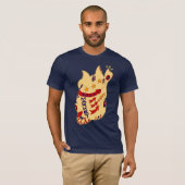 買方相場の幸せな猫 Tシャツ (正面フル)