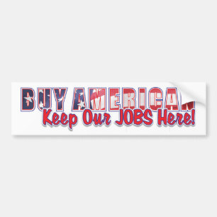 買物のアメリカ人1 バンパーステッカー