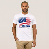 買物のアメリカ人! 米国の経済のTシャツで作られる Tシャツ (正面フル)