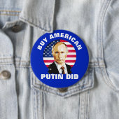 "買物のアメリカ人。 Putinは米国旗と" 缶バッジ (インサイチュ)