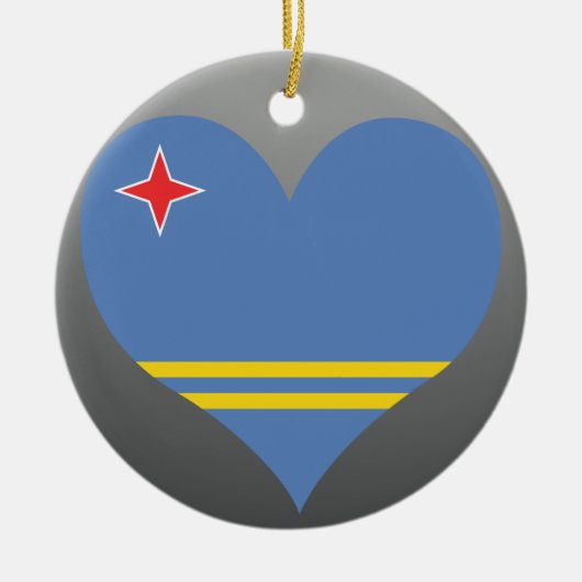 買物のアルバの旗 セラミックオーナメント (正面)