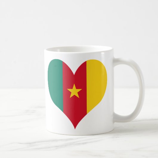 買物のカメルーンの旗 コーヒーマグカップ (右)
