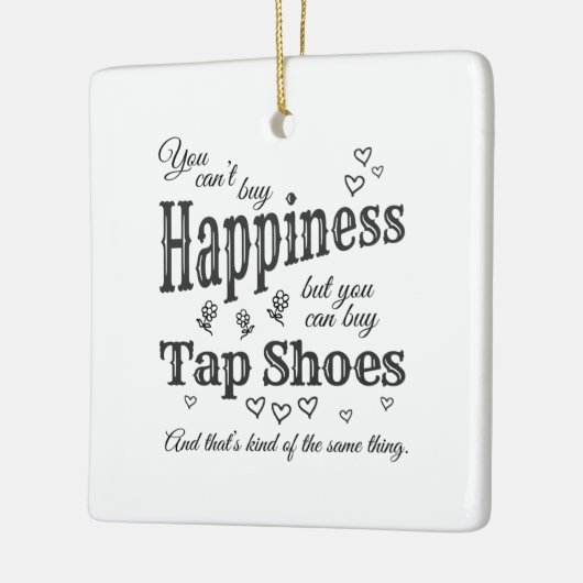 買物のタップの靴は先生または学生の正方形を踊ります セラミックオーナメント (左)