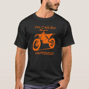 買物の幸福-黒(KTM)のオレンジ Tシャツ