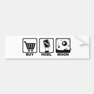 買物のHodlの月 バンパーステッカー
