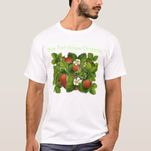 買物は育てますオーガニックなメンズワイシャツを食べます Tシャツ (正面)