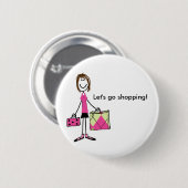買物をすること 缶バッジ (正面&裏面)