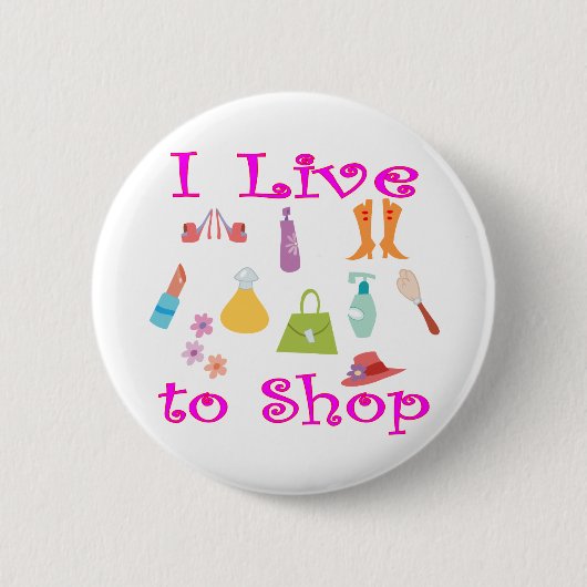 買物をすること 缶バッジ (正面)