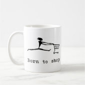 買物をするために生まれて下さい コーヒーマグカップ (左)