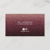 買物客のバーガンディの個人的なばら色の金ゴールドのグラデーションなモノグラム 名刺 (裏面)