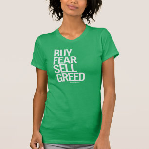 "買物恐れ、販売法の貪欲"の女性のティー(暗い) Tシャツ