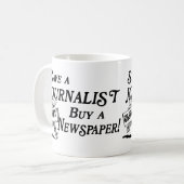 買物新聞はジャーナリストのマグを救います コーヒーマグカップ (正面左)