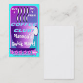 買物5は1軒の自由なコーヒーカードレストランの供給を得ます ロイヤリティカード (正面/裏面)