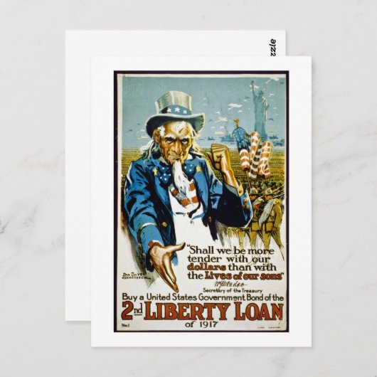 買統一された州国債1917 ポストカード (正面/裏面)