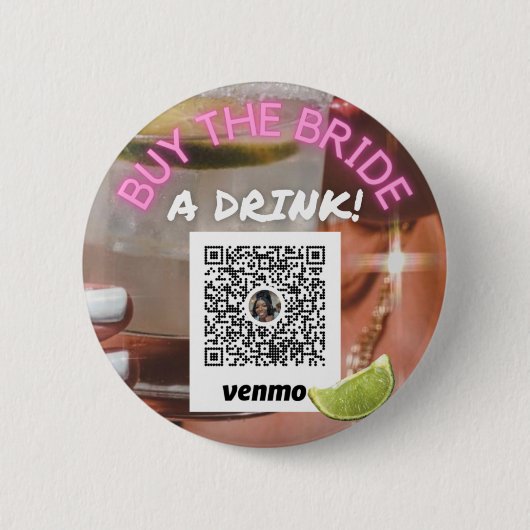 買花嫁がベールに包まれたドリンク・スコッツデール 缶バッジ (正面)