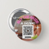 買花嫁がベールに包まれたドリンク・スコッツデール 缶バッジ (正面&裏面)