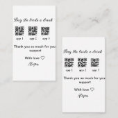 買花嫁はQRコードを感謝してい招待 名刺 (正面/裏面)