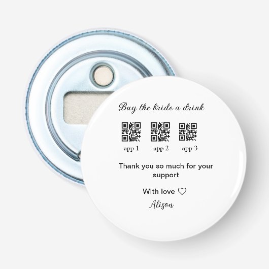 買花嫁はQRコードを感謝してい招待 栓抜き (正面)